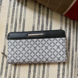 Gray and Black leather wallet
